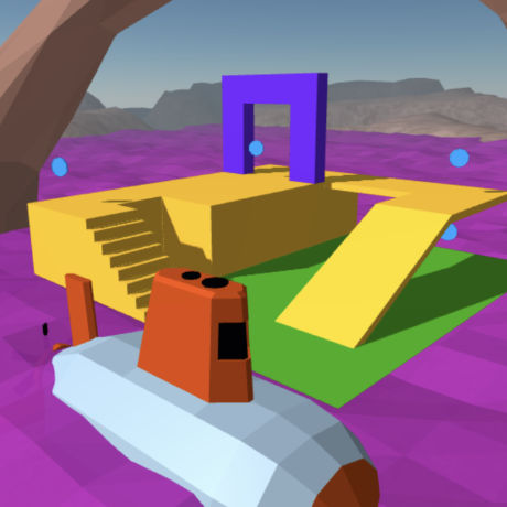 Game Level VR HMD tracked controllers